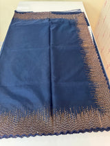 Semi Organza saree with embroidery borders - MSH296 DarkBlue