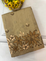 Blended tussar silk saree with embroidery- MS78911
