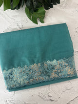 Soft Organza saree with cutwork tissue applique borders - MCW765