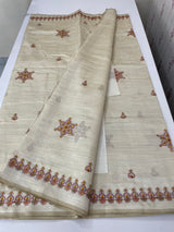 Blended semi tussar silk saree with embroidery MSJ679(4)