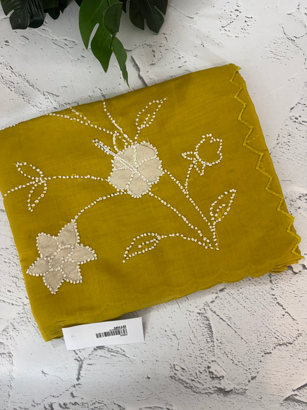 Malai chanderi knot and kanta embriodery saree  MS5556