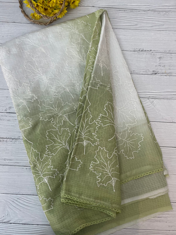 Ombre Soft kota checks saree with embroidery SVTS20