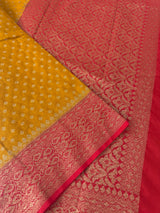 Banarasi viscose Georgette saree MKGS611- Mustard to Red