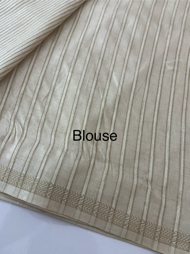 Blended tussar saree with embriodery - MS8665