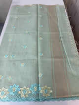 Soft Tissue kota embroidery saree MSK4660 PastelAquaBlue