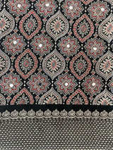 Semi modal silk saree with mirror work - MMB501 Black