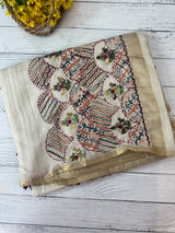 Handworked Blended tussar silk saree MS90543