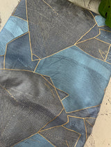 Glass organza saree with thread work- MOS330 Blue