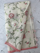 Soft Netkota saree with cross stitch embroidery MSH210