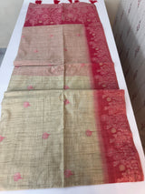 Art tussar saree with contrast blouse MSA37 - Pink