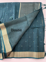 Tussar mix Semi silk saree with small buttas MSS8930