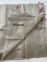 Tussar finish soft silk saree with thread embroidery MTS568