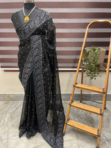 Designer Organza Saree - MOS852 Black