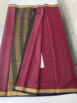 Crepe chiffon saree with small checks zari weaving  MS81890