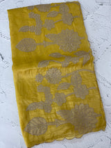 Soft crush Organza saree with embroidery and applique work MS14764