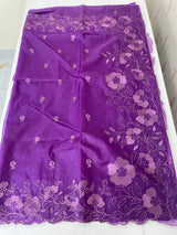 Semi Organza saree with thread work - MSH7654