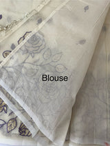 Moonga checks Applique work saree  FSF188