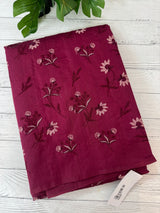 Crushed Blended tussar silk saree with embroidery- MSB7654 Cranberry