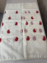 Kota checks saree with embroidery SVTS35 - White & Red