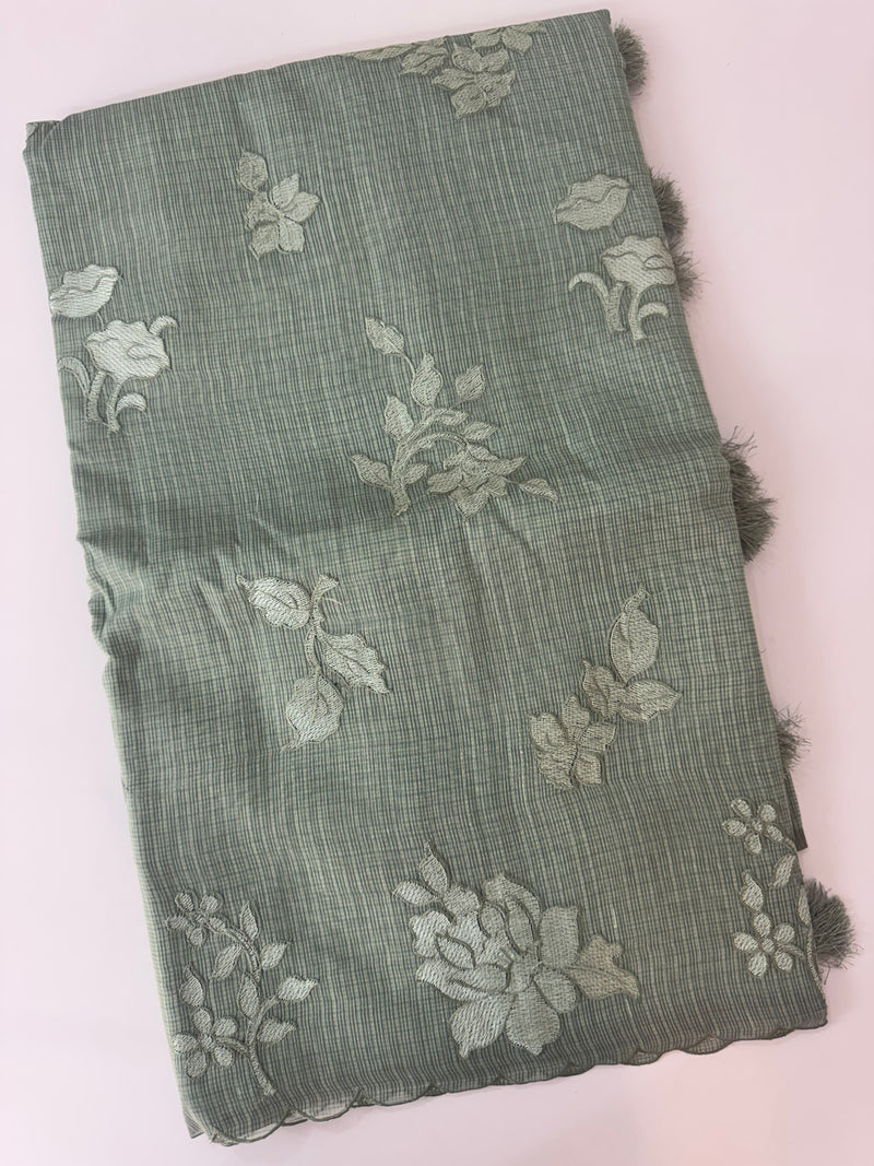 Silky kota embroidery saree  MSK890 JadeGreen