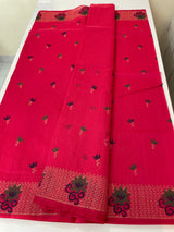 Netkota embriodery saree MS1456 DarkPink