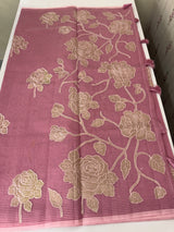Kota Moonga checks saree with tissue applique work MMS431