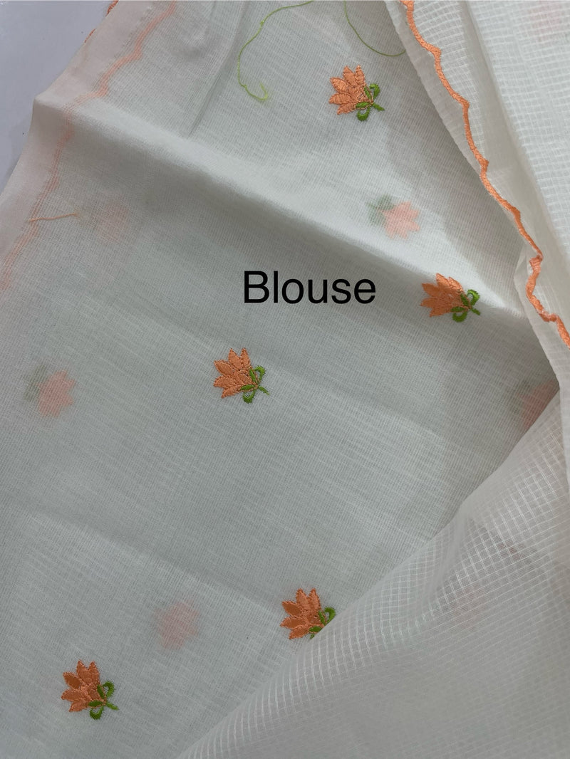 NetKota saree with embroidery MS6868 -Peach