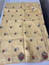 Semi linen saree with embroidery- MS15167