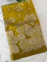 Double shade Semi organza saree with appliqué work - MSH949