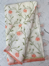Soft Netkota saree with cross stitch embroidery MSH210