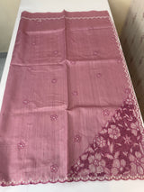Cutwork Semi tussar saree MTSS674 OnionPink