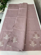 Cutwork blended tussar saree SJCV42 PastelMauve