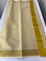 Kerala Golden tissue saree- checks