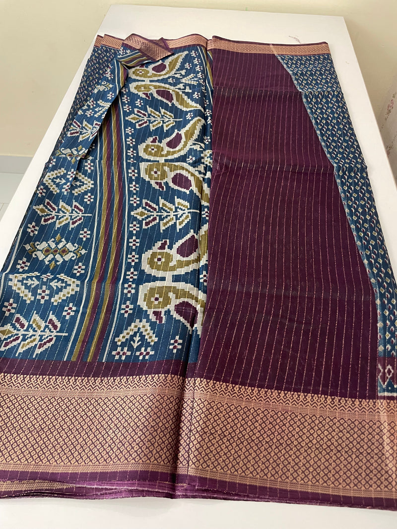 Semi silk saree with zari border MS99789