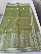Designer tissue georgette-Organza sarees with blouse MS14927 DustyGreen