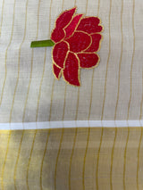 Kerala tissue embroidery saree - VOP2