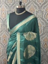 Crepe tissue silk saree with blouse MA32321