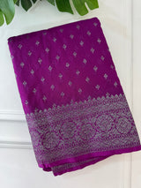 Semi Banarasi Georgette saree MBS2121 Purple