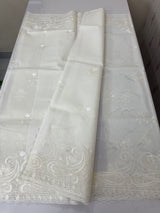 Dyeable Soft Organza saree with thread work - MSH196 White