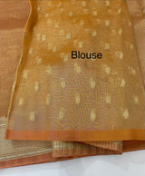 Tissue silk saree with border MS9453 PeachOrange