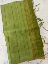 Semi soft Matka silk saree with borders MSS599 Green