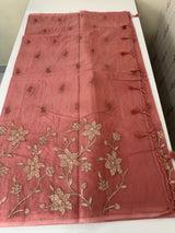 Mul chanderi tissue applique saree MSH150