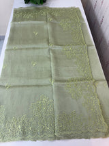 Tissue Organza saree MS14051- DuskyGreen