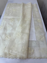 Tissue Organza saree with embroidery - MSH5509 Offwhite