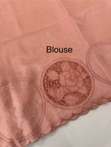 Tussar chanderi cutwork saree MSTC121 PeachPink