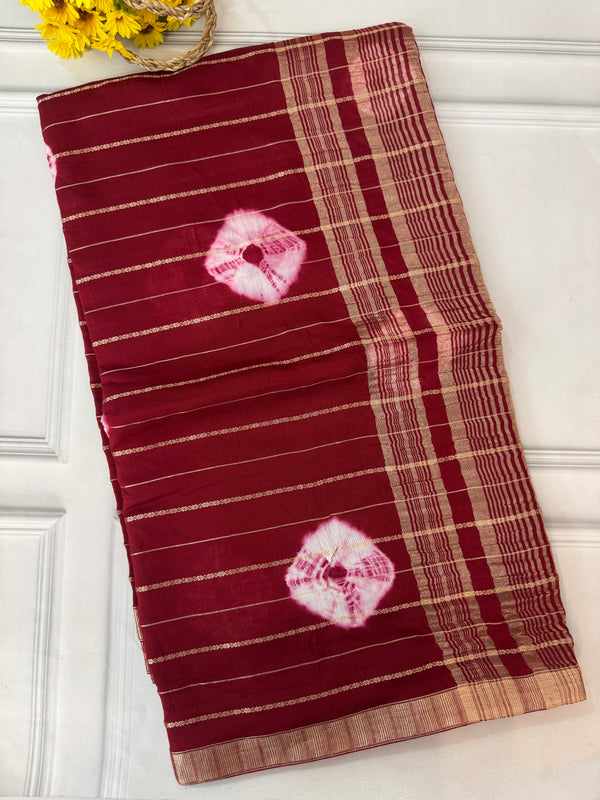 Banarasi weaving dola silk saree MS7611 Maroon