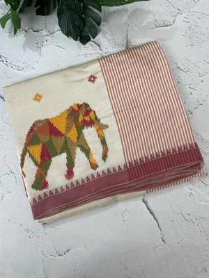 Blended semi tussar silk saree with embroidery MSJ677