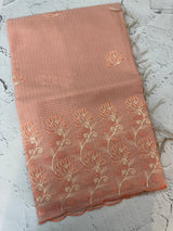 Soft Tissue kota embroidery saree MSK4660 Peach
