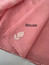 Mul chanderi applique work saree  MSH146- PeachyPink