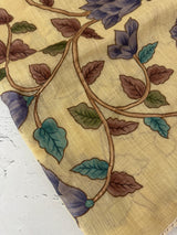 Tissue linen saree with applique work MLS5478